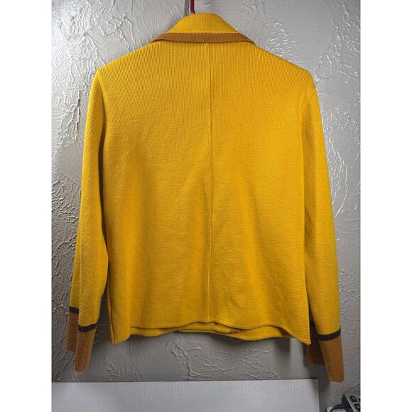 Kasha de Rodier Vintage Gold Yellow Knit Jacket Sweater Top Shirt *size missing* - Picture 3 of 4